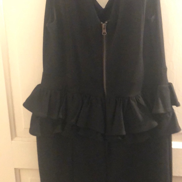 Black Peplum Ruffle Dress - Picture 3 of 3